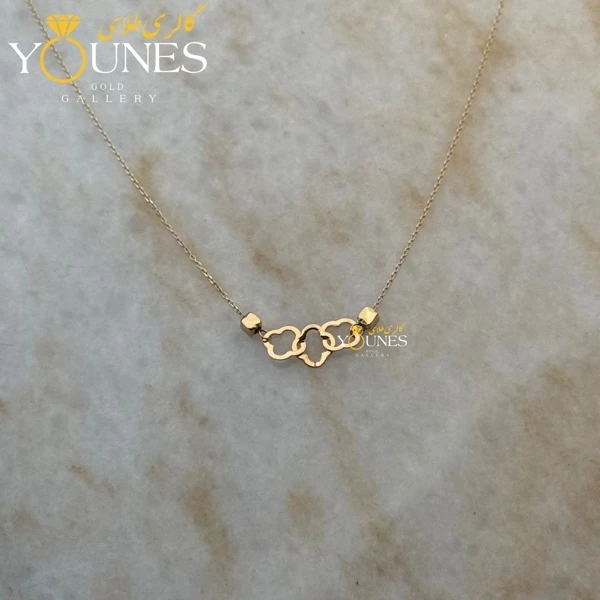 گردنبند طلا ونکلیف تودرتو مکعب